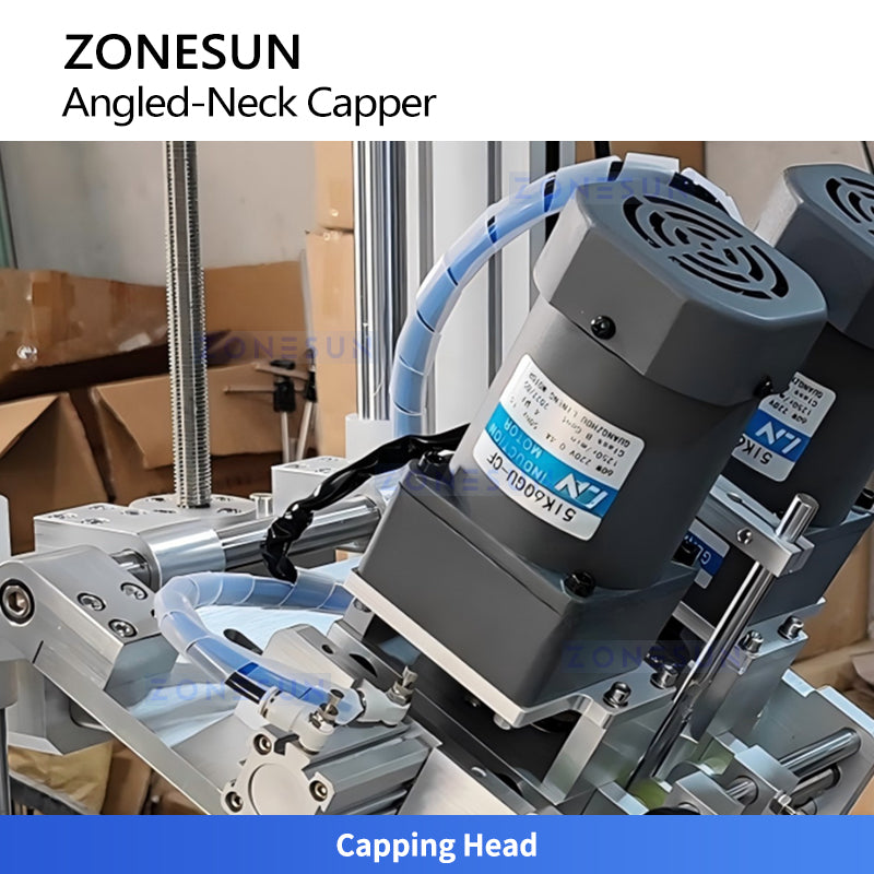 ZONESUN ZS-XG25 Automatic Angled-Neck Bottle Capping Machine for Toilet Cleaner and Shampoo