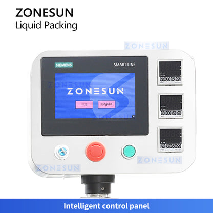 ZONESUN ZS-FS120H Automatic Liquid Packaging Machine with Servo Control for Sauces Cosmetics and Cleaning Products Using VFFS System