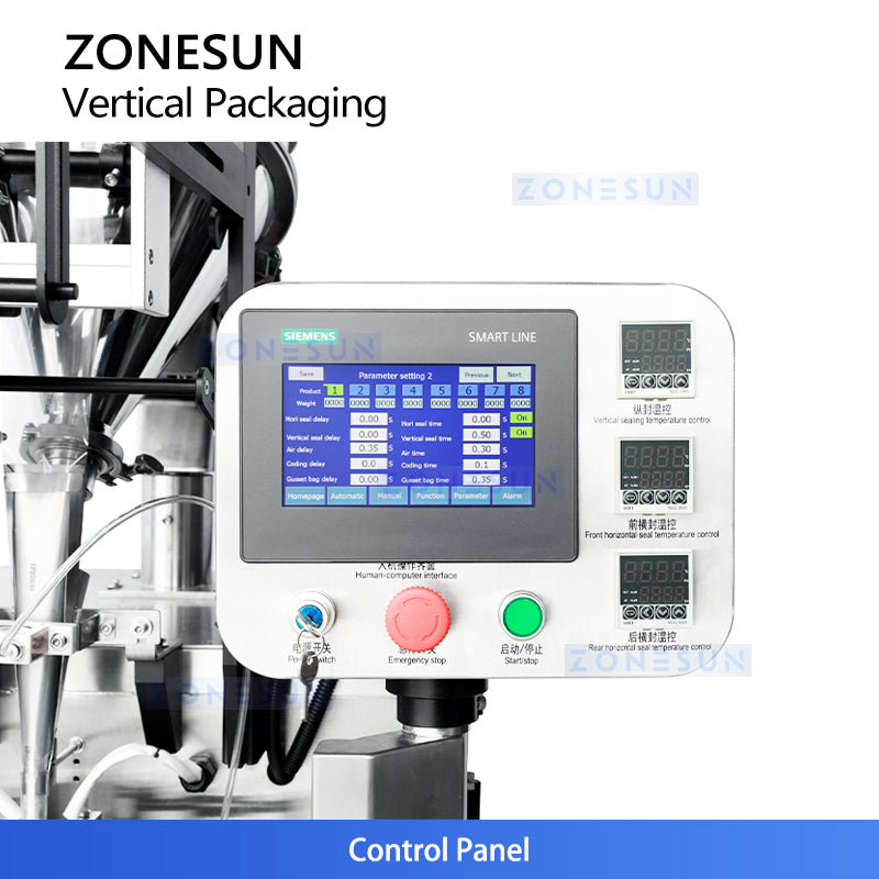 ZONESUN ZS-FS120Q Vertical Powder Packing Machine|Automatic Sachet Auger Filler and Sealer