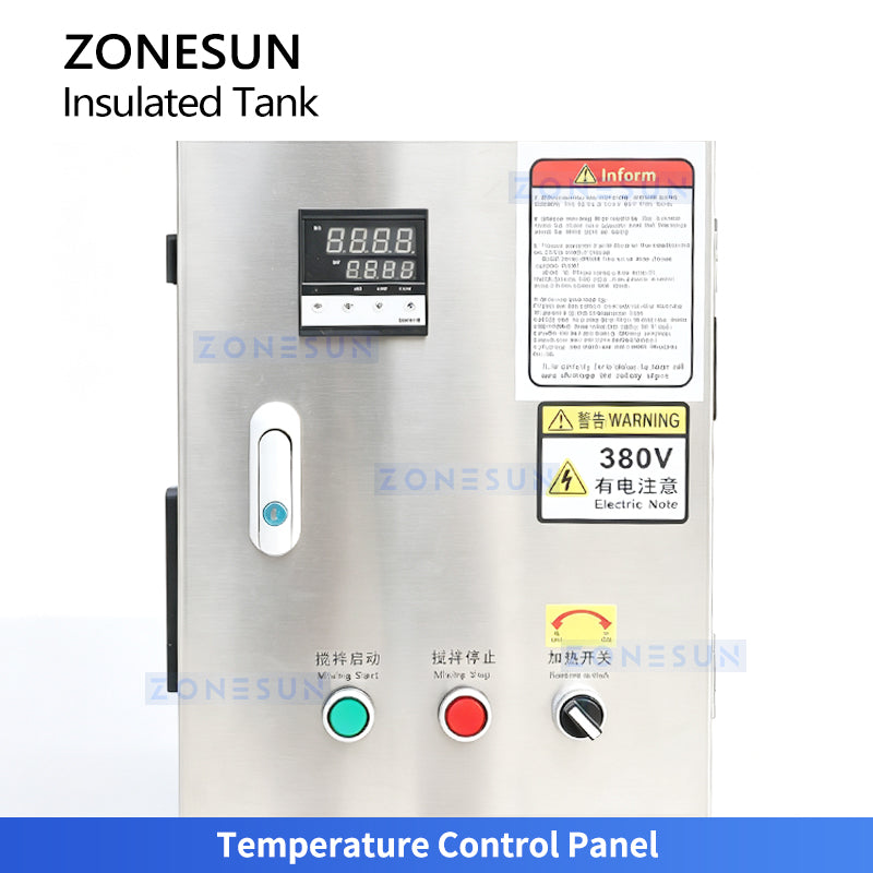 ZONESUN ZS-MB200LH SUS304 Stainless Steel Sponge-Insulated Heating Mixing Tank