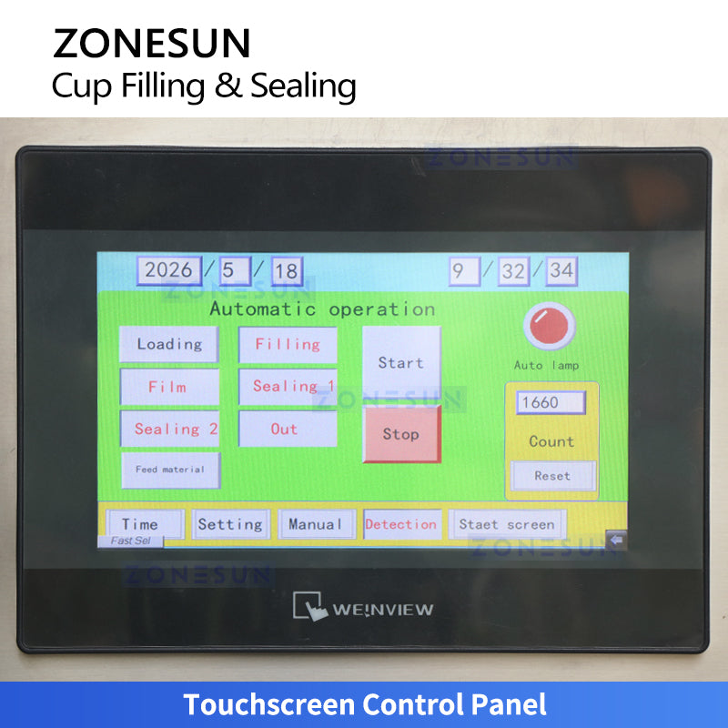 Mass Production: ZONESUN ZS-AFS01P Automatic 4-Head Yogurt & Pudding Cup Filling Sealing Machine