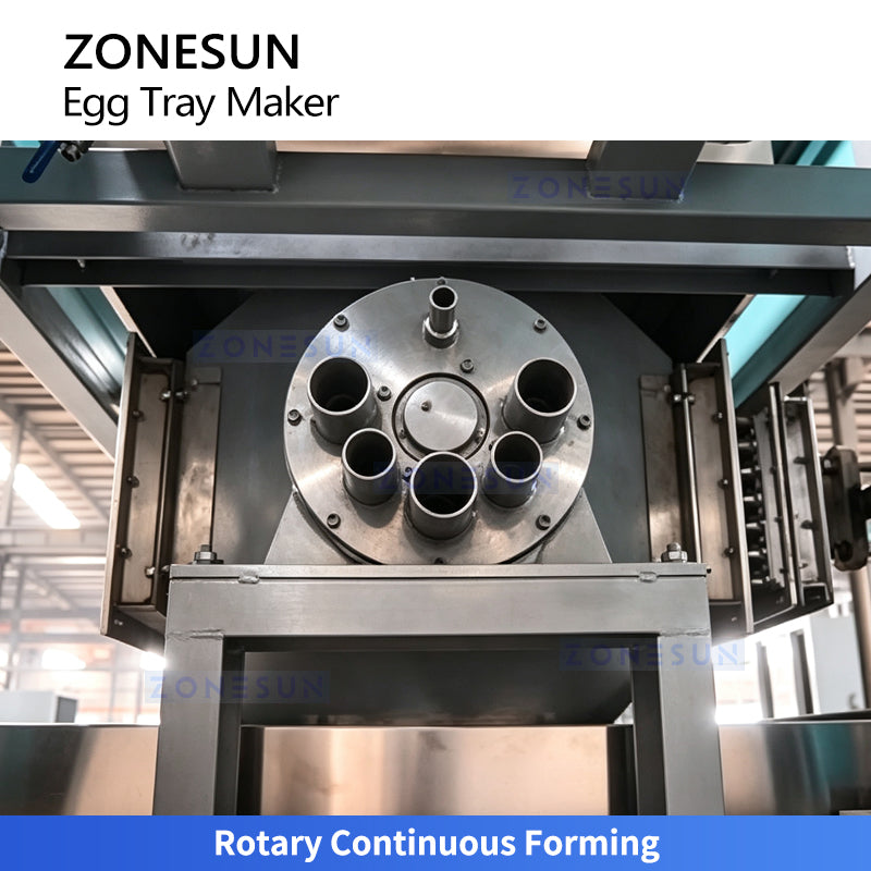 Eco Packaging: ZONESUN ZS-PT1000 Automatic Rotary Paper Pulp Egg & Fruit Tray Molding Machine