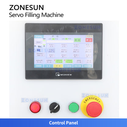 ZONESUN ZS-GYCR4A Automatic Corrosive Liquid Filling Machine for Acid Alkali Detergent Packaging