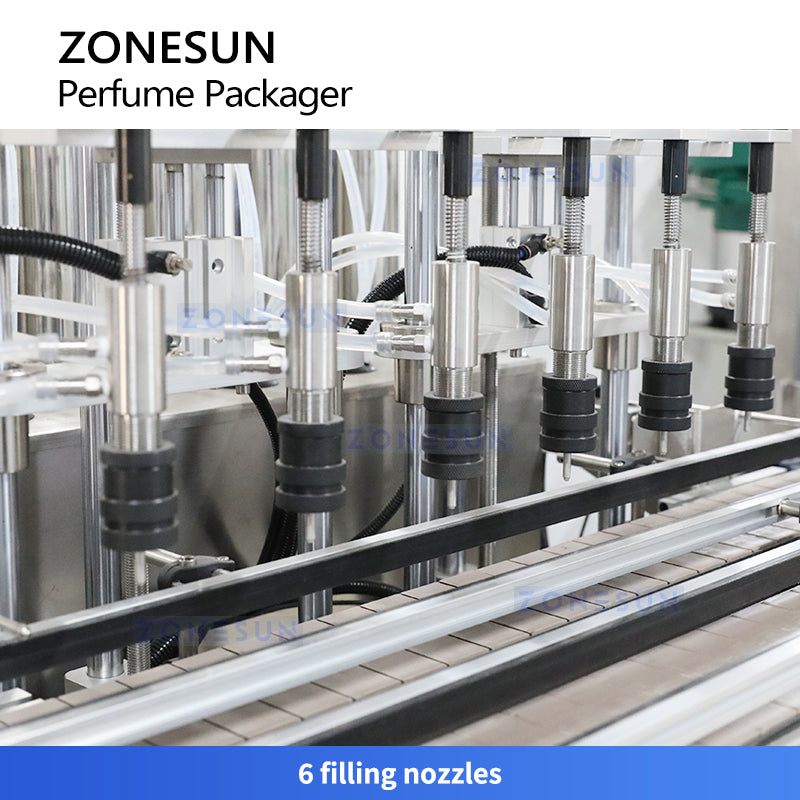 ZONESUN ZS-AFC9C Fully Automatic Perfume Filling, Pump Head Placing, and Capping Production Line