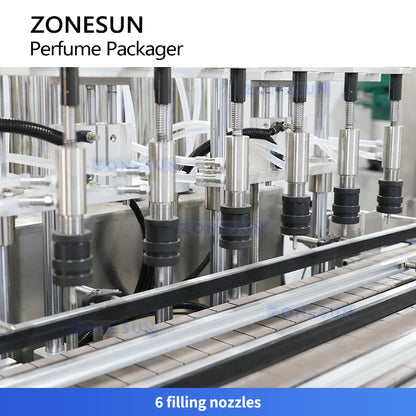ZONESUN ZS-AFC9C Fully Automatic Perfume Filling, Pump Head Placing, and Capping Production Line