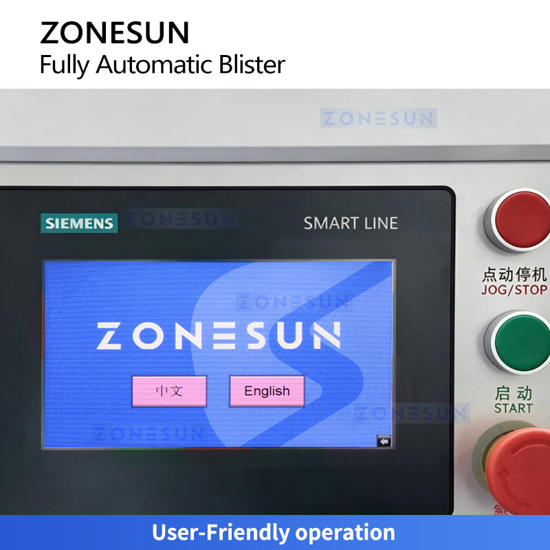 Full Auto: ZONESUN ZS-HFQ2 Linear Blister Packaging Machine for Alu-PVC, Carded Paper & Liquid Trays