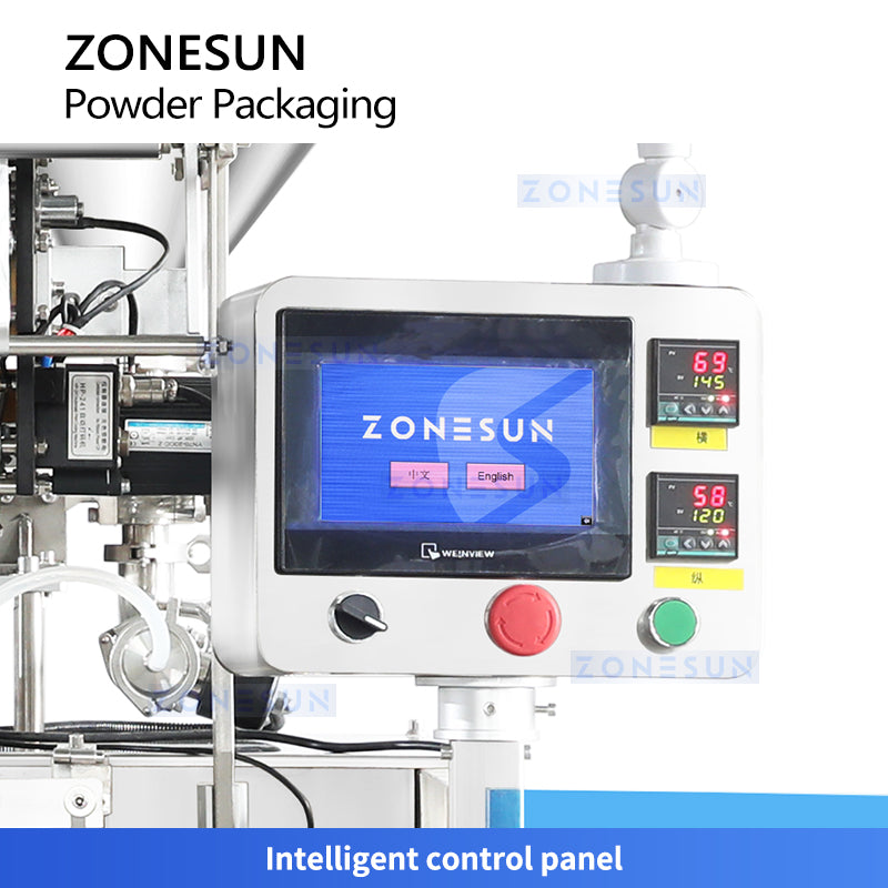ZONESUN ZS-FS100L Compact Automatic VFFS Sachet Powder Packing Machine for Food, Pharma, Chemical