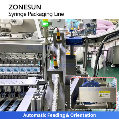 ZONESUN ZS-HYS60 Automatic Syringe Feeding and Pouch Packaging Line for Medical Use