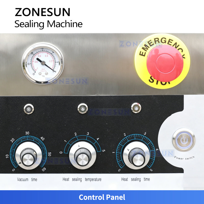 ZONESUN ZS-DZ500K Semi-Automatic Tilt Double Chamber Vacuum Packaging Machine