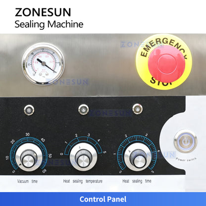 ZONESUN ZS-DZ500K Semi-Automatic Tilt Double Chamber Vacuum Packaging Machine