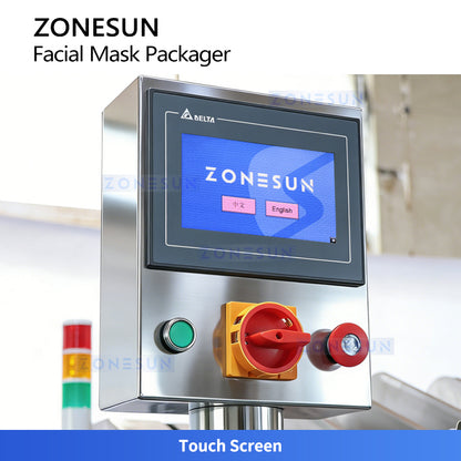 ZONESUN ZS-MS8TGF Automatic Facial Mask Packaging Machine for Essence Filling Sealing Cosmetic
