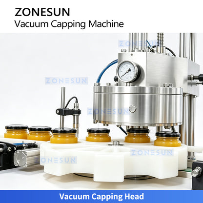 ZONESUN ZS-XG240 Automatic Vacuum Capping Machine for Jars and Glass Bottles