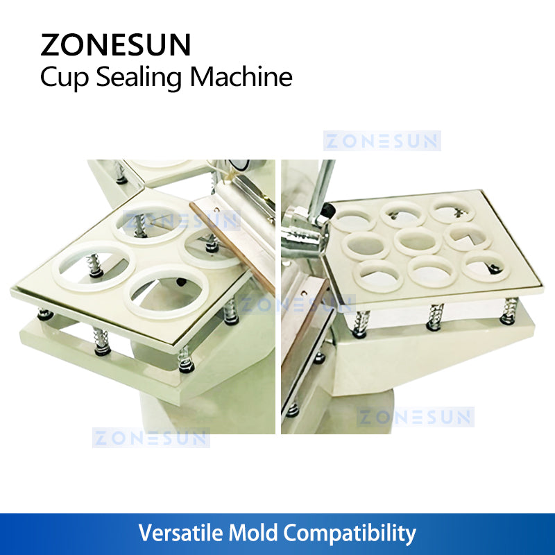 Easy Boba Prep: ZONESUN ZS-KCS5 Manual Plastic & Paper Cup Heat Sealing Machine for Milk Tea Shops