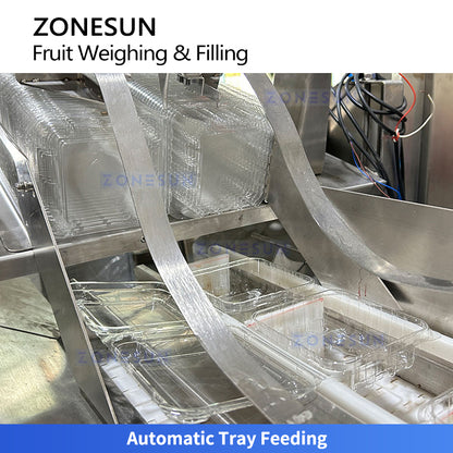 ZONESUN ZS-GWF15 Automatic Multi Lane Blueberry Cherry Tomato Fruit Weighing Filling Packing Sealing Machine