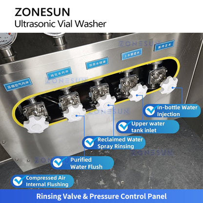 ZONESUN ZS-UWB6: Automatic Ultrasonic Vial Washing Machine for Pharmaceutical & laboratory Use (GMP)