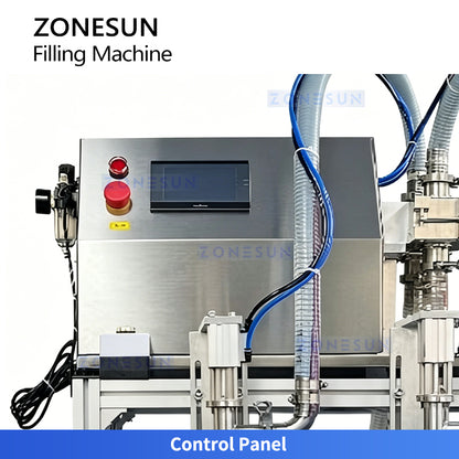 High Precision 1-20L Filling: ZONESUN ZS-TSM07 Servo Liquid Filler for Oil, Detergent & Chemicals