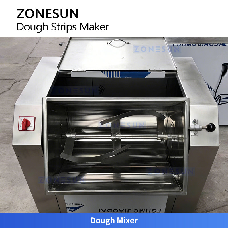 ZONESUN ZS-DSPL1 Fully Automatic Chin Chin & Dough Strip Production Line Mixing, Frying & Seasoning