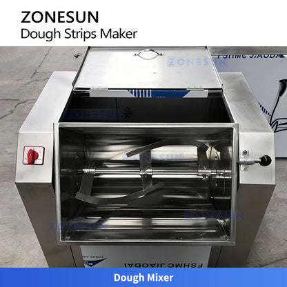 ZONESUN ZS-DSPL1 Fully Automatic Chin Chin & Dough Strip Production Line Mixing, Frying & Seasoning