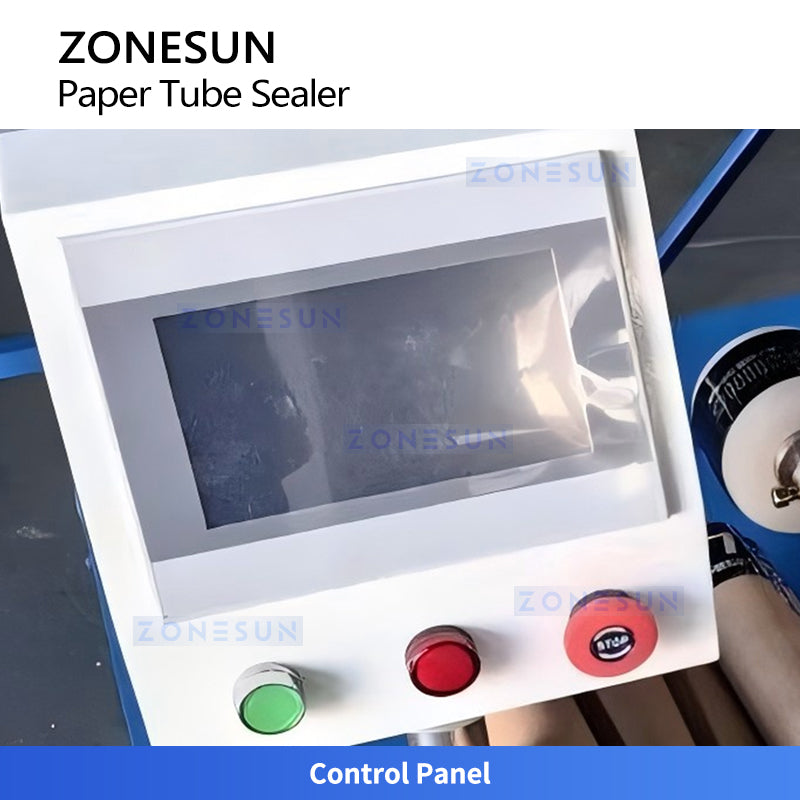 ZONESUN ZS-ZGJB20 Automatic Paper Tube Top Film and Tape Sealing Machine for Packaging Lines