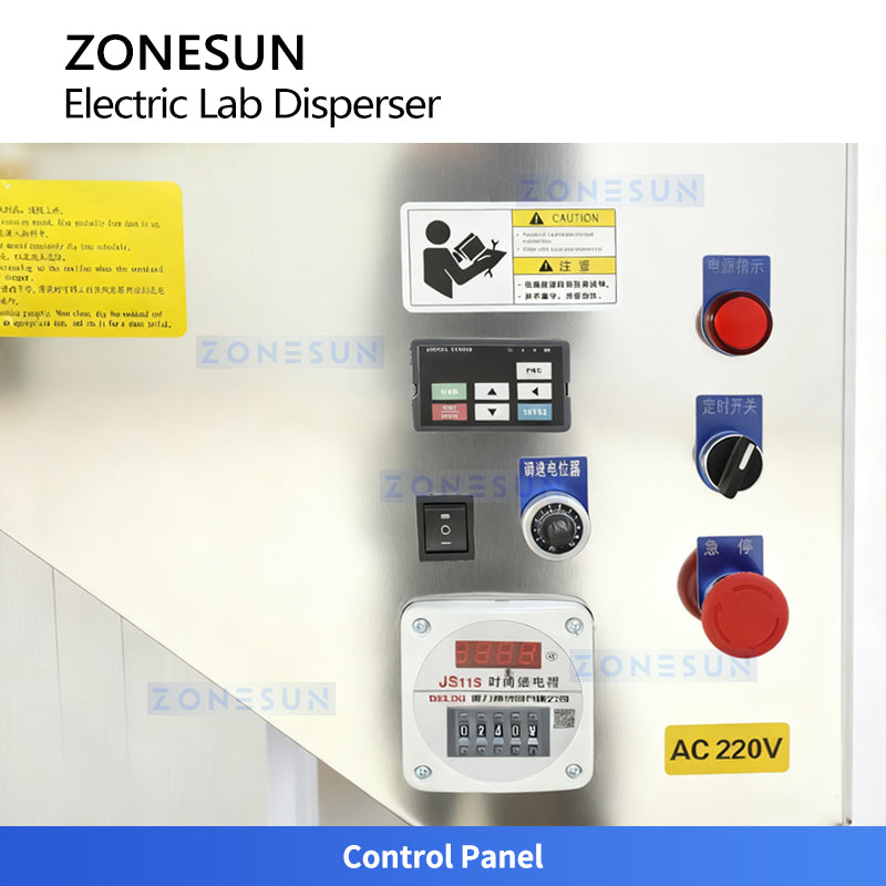 ZONESUN ZS-MX220 Electric Lifting Dispersing Machine for Food Color Powder Dispersion and Mixing