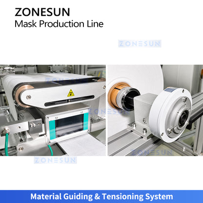 ZONESUN ZS-MMN94 Automatic KF94 Face Mask Making Production Machine with Ultrasonic Welding