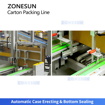 Full Automation: ZONESUN ZS-CSPM5 End-of-Line Packaging System Case Packing, Palletizing & Wrapping
