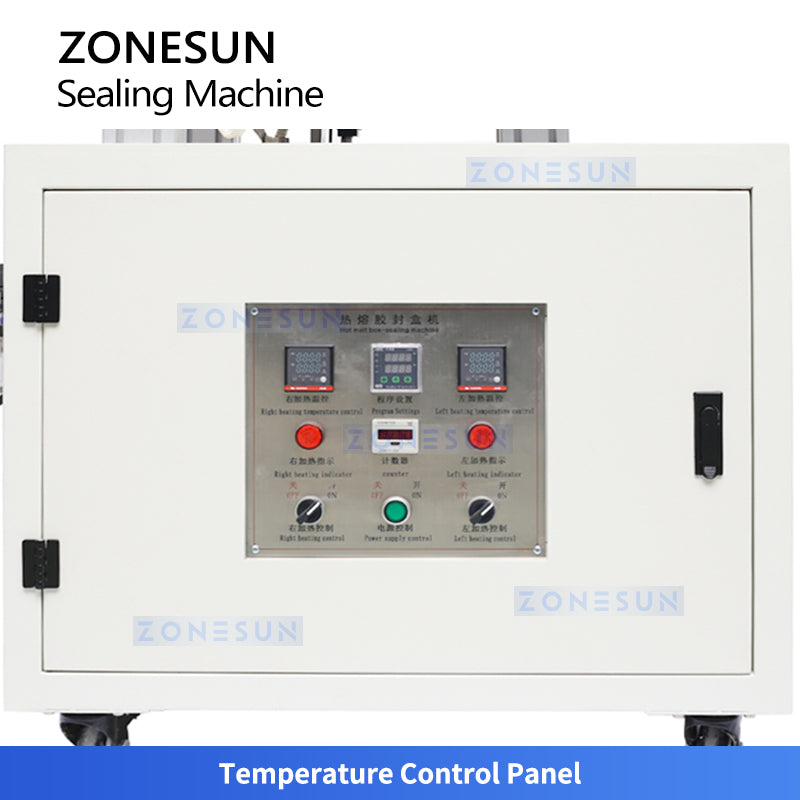 ZONESUN ZS-GFX12 Automatic Hot Melt Glue Box Sealing Machine with 4L Tank | Dual-Sided Gluing | Corrugated Carton Folder Gluer
