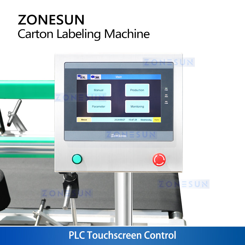 ZONESUN ZS-TB300T Automatic Self-Adhesive Carton Side Corner Labeling Machine