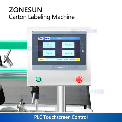 ZONESUN ZS-TB300T Automatic Self-Adhesive Carton Side Corner Labeling Machine