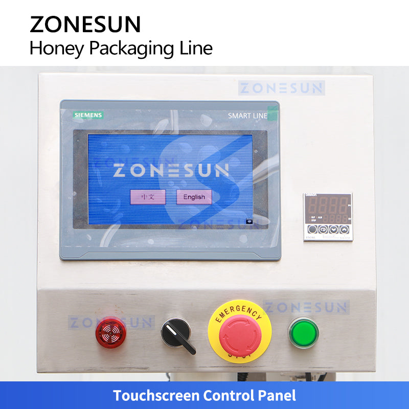 ZONESUN ZS-AFCL10: Full Automatic Servo Honey Spoon Filling, Sealing & Cutting Production Line
