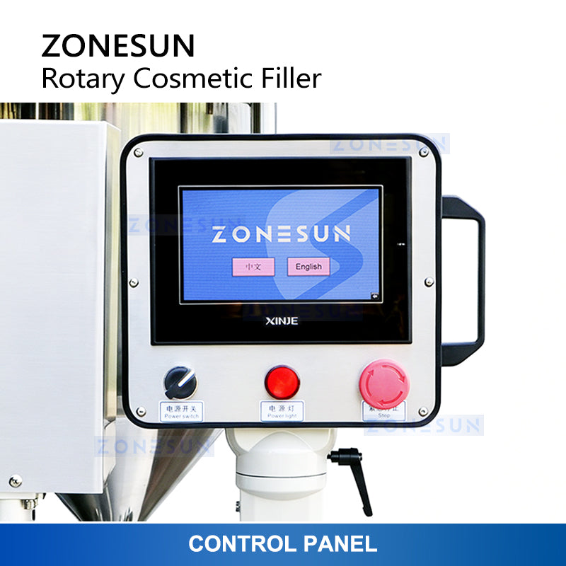 ZONESUN ZS-RSV4 Automatic Rotary 4-Color Cream Filling Machine for Cosmetic Jars and Food Pastes with 5–100ml Capacity