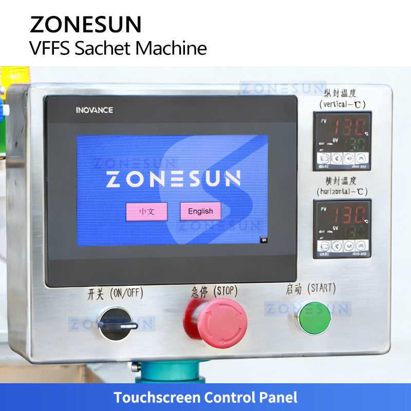 ZONESUN ZS-FP220E Fully Electric Paste VFFS Packing Machine for Creams, Lotions, Jams and Sauces