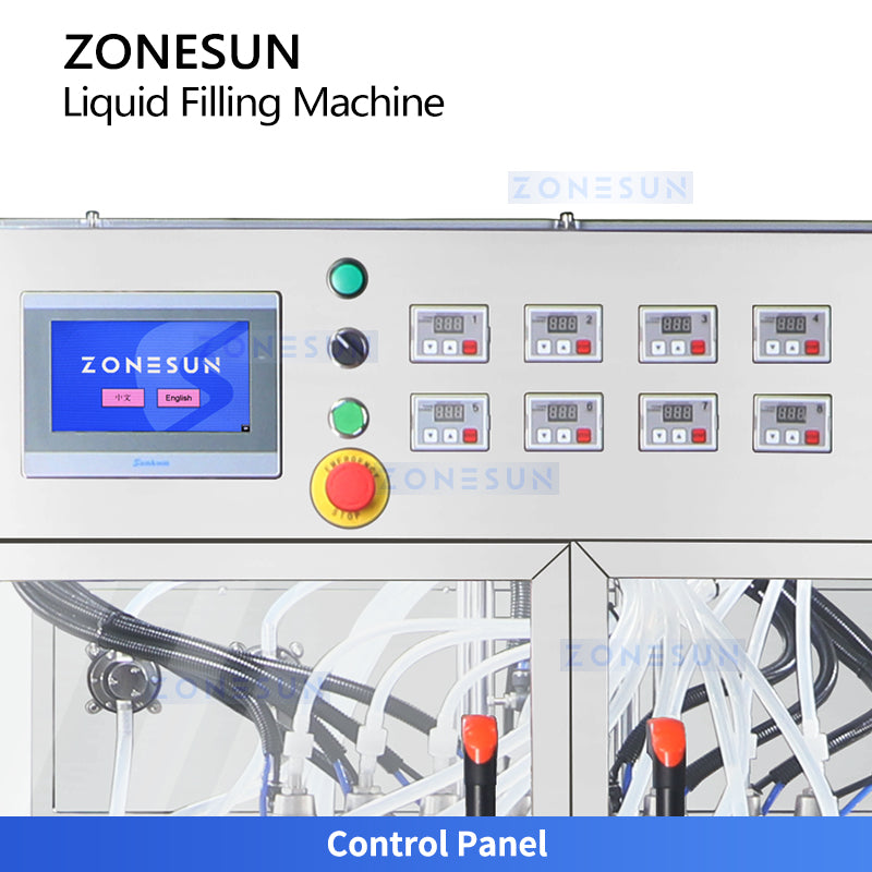 ZONESUN ZS-YTMP80D 8-Head Magnetic Pump Liquid Filling Machine with Suck-Back Nozzles