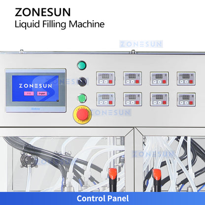 ZONESUN ZS-YTMP80D 8-Head Magnetic Pump Liquid Filling Machine with Suck-Back Nozzles