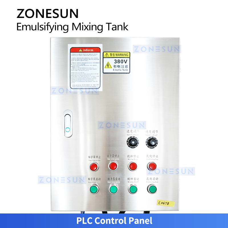 ZONESUN ZS-EM2 Industrial Emulsifying Mixing Tank for Food Cosmetic and Pharmaceutical Products