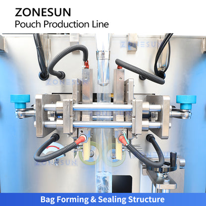 VFFS Tech: ZONESUN ZS-FSL220 Automatic Small Liquid Pouch Filling, Sealing & Print Labeling Line