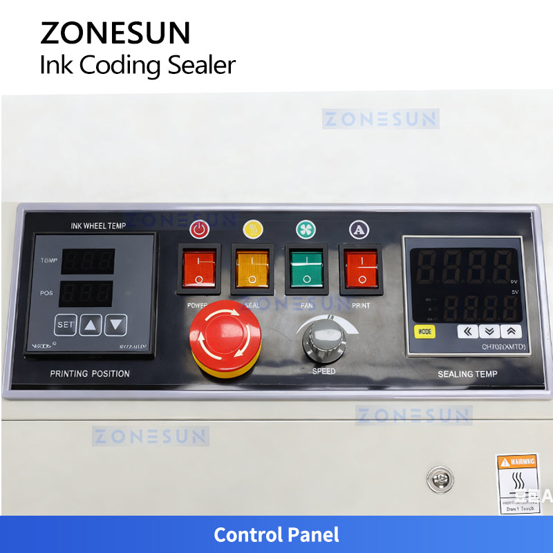 ZONESUN ZS-FR1000 Automatic Solid-Ink Continuous Band Sealer for Plastic and Laminated Bags