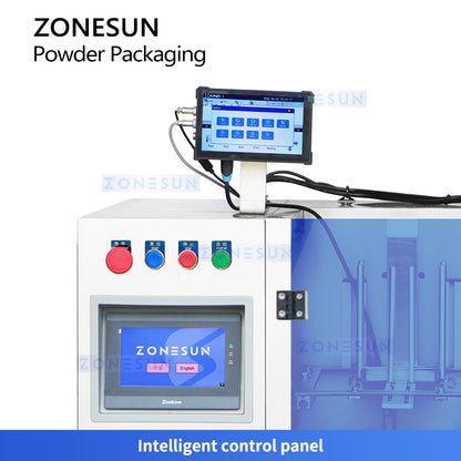 ZONESUN ZS-AFS09 Automatic Powder Filling and Sealing Machine for Premade Pouches with Vacuum Dust Collector for Clean Packaging