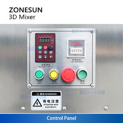 ZONESUN ZS-SBH10 3D Dry Powder Mixer for Food & Chemical Use