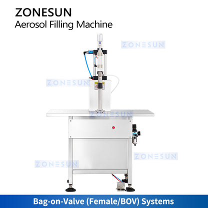 Efficient Production: ZONESUN ZS-QW500 Semi-Auto Aerosol & BOV Spray Can Filling Machine