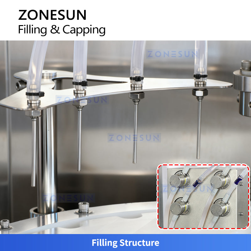 ZONESUN ZS-AFC50 High-Precision Monoblock Liquid Filling and Automatic Capping Machine