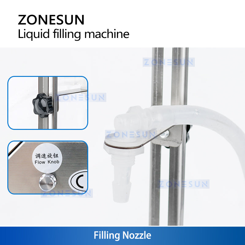 ZONESUN ZS-M100 Semi-Automatic Weighing Liquid Filling Machine for Cosmetics Chemicals