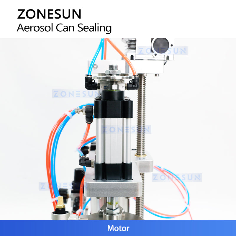 ZONESUN ZS-YG25P Pneumatic Crimping Machine for Aerosol Can Sealing on PET and Aluminum Containers with Fast and Secure External Crimping