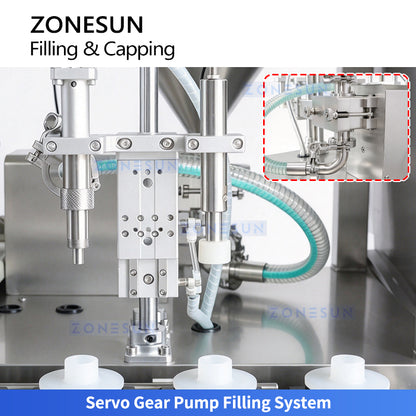 ZONESUN ZS-AFC48B Automatic Round Bottle Gear Pump Filling and Capping Machine