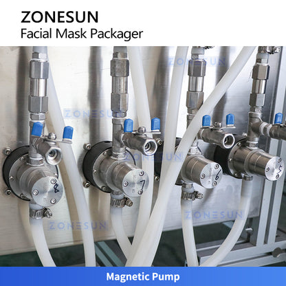 ZONESUN ZS-MS8TGF Automatic Facial Mask Packaging Machine for Essence Filling Sealing Cosmetic