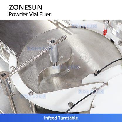 ZONESUN ZS-AFC20F Tabletop Powder Filling & Capping Machine for Vials, Cosmetics, Pharma, Chemicals