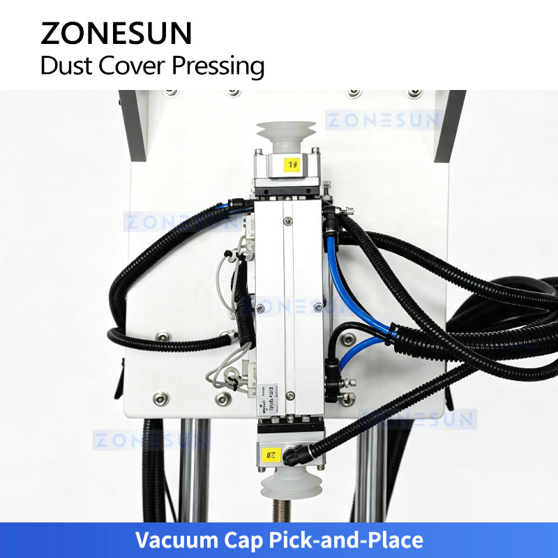 ZONESUN ZS-VTYG03 Automatic Dust Cover Pressing and Capping Machine for Large Bottles