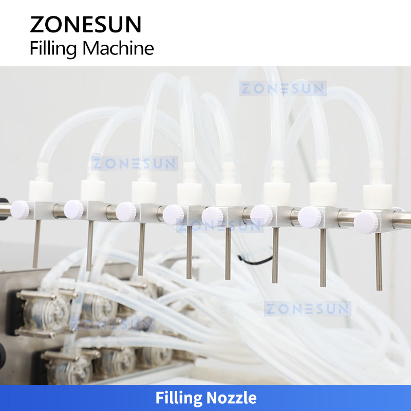 ZONESUN ZS-YTPP8 Compact 8-Head Peristaltic Pump Bottle Liquid Filling Machine