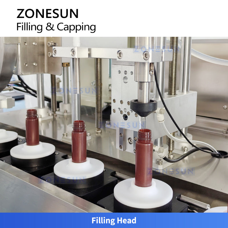 ZONESUN ZS-AFC48 Compact Auto Filling and Capping Machine for Small Bottles in Cosmetics & Chemicals