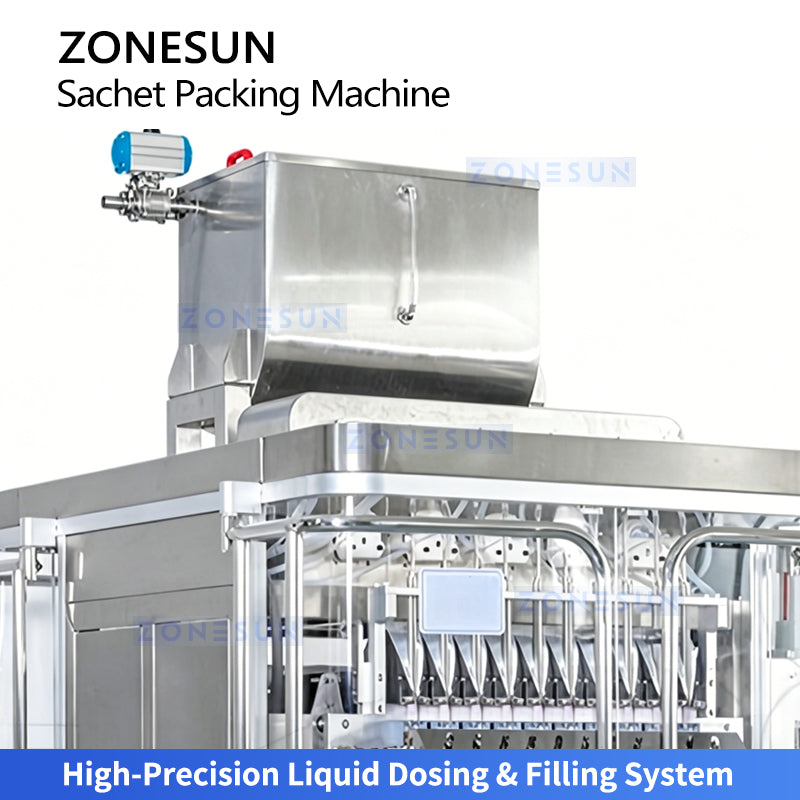 High Output: ZONESUN ZS-520BY Multi-Lane Stick Liquid Packing Machine for Ice Pops, Jelly & Honey